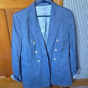 LOFT Double-Breasted Blue Blazer